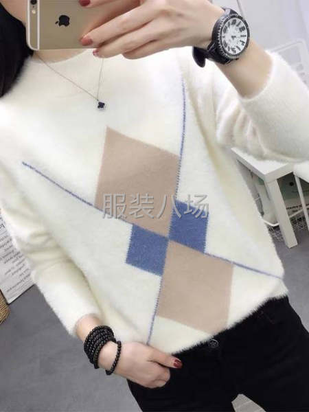 女装水貂绒毛衣套头尾货厂家-第1张图片