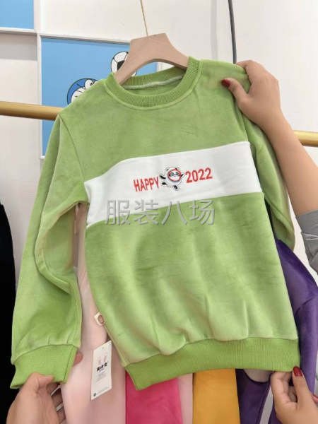 新款女童双面加绒加厚套头卫衣中大儿童保暖，码数:120-15-第4张图片