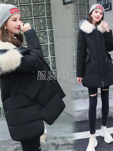 C135 “数量:2413件，女装棉服外套韩版大毛领棉服中长-第5张图片