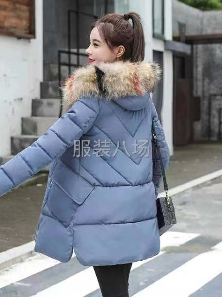 C135 “数量:2413件，女装棉服外套韩版大毛领棉服中长-第1张图片