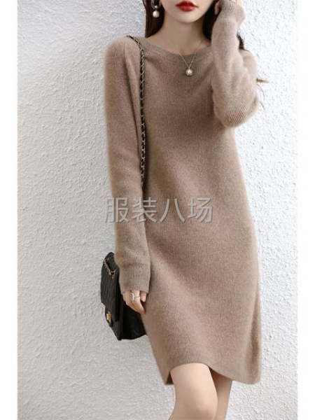 中长款厚款连衣裙毛衣女-第1张图片
