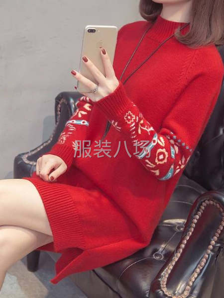 羊毛包芯纱中长款毛衣厂价-第6张图片