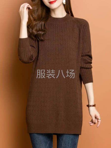 羊毛衣衫包芯纱中长款女毛衣厂价-第7张图片