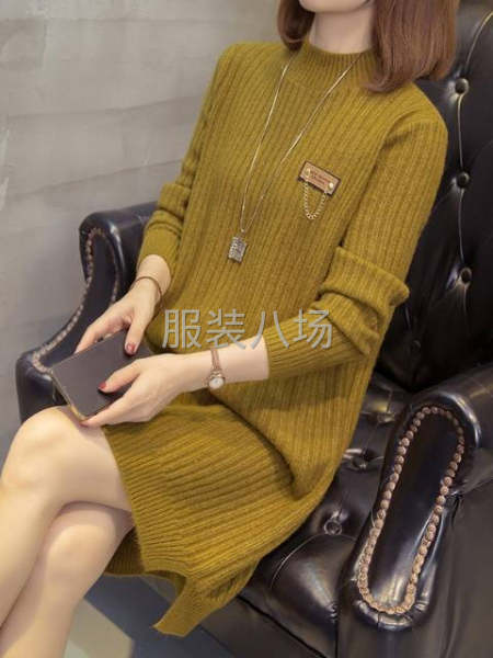 羊毛衣衫包芯纱中长款女毛衣厂价-第6张图片