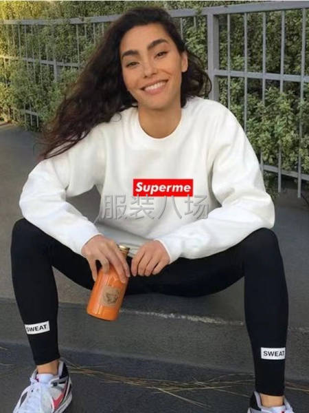 男女装 Supreme卫衣刺绣款 加绒纯棉-第4张图片