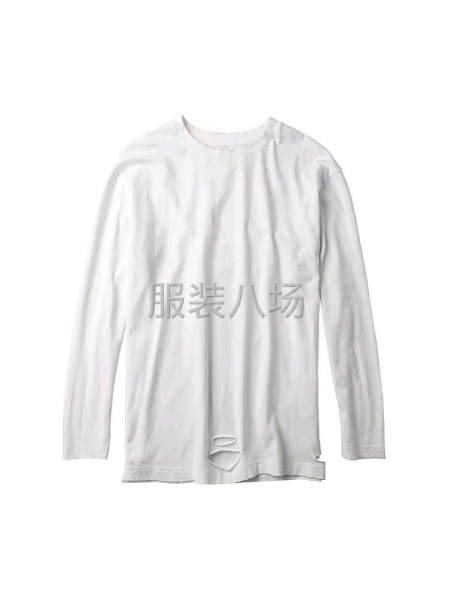 男破洞长T恤潮牌纯棉，大版型，黑白颜色，M~3XL，280件-第3张图片