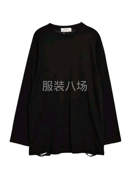 男破洞長T恤潮牌純棉，大版型，黑白顏色，M~3XL，280件-第1張圖片