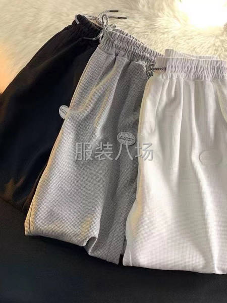 『男女装.华夫格卫裤』春秋款 不加绒 黑白两色-第4张图片
