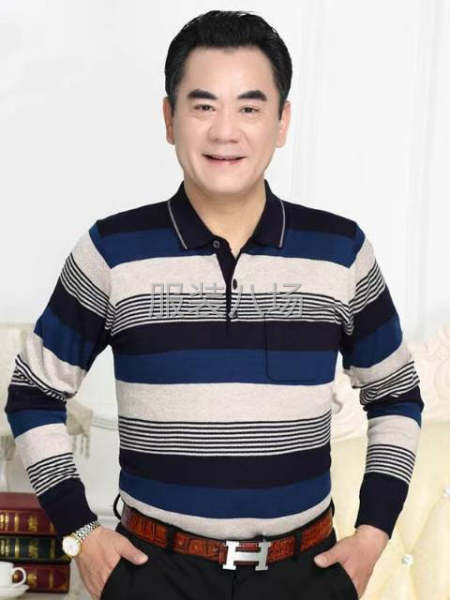 纯棉男装翻领长袖t恤齐码-第5张图片