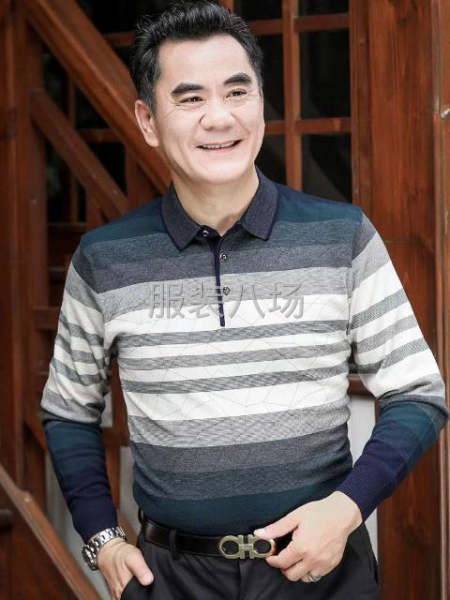 纯棉男装翻领长袖t恤齐码-第2张图片
