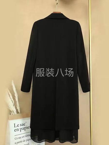 『女装.高端雪纺拼接大衣』西装外套设计感小众风衣-第1张图片