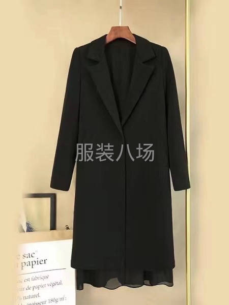 『女装.高端雪纺拼接大衣』西装外套设计感小众风衣-第4张图片