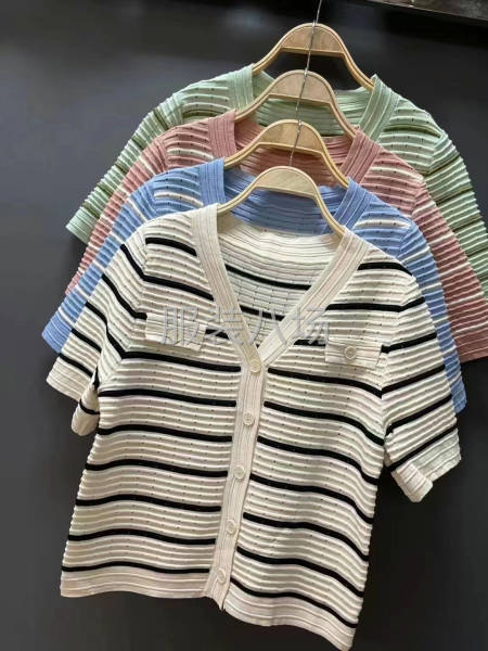 女装小香风V领针织开衫-第3张图片