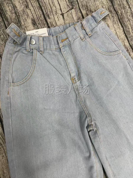 【女裝】 牛仔拖地闊腿褲整款 直筒寬松高腰牛仔褲-第7張圖片