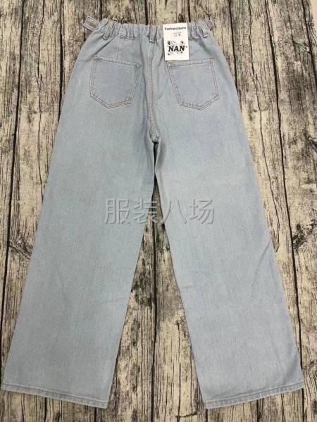 【女裝】 牛仔拖地闊腿褲整款 直筒寬松高腰牛仔褲-第6張圖片