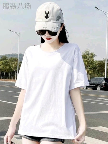 双纱白色纯棉T恤  高弹阔腿裤   贴牌品质-第2张图片