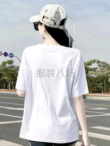 雙紗白色純棉T恤  高彈闊腿褲   貼牌品質-第5張圖片