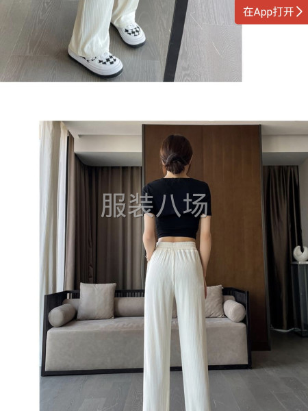 雙紗白色純棉T恤  高彈闊腿褲   貼牌品質-第6張圖片