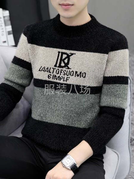 厚款雪尼尔男装套头毛衣-第4张图片