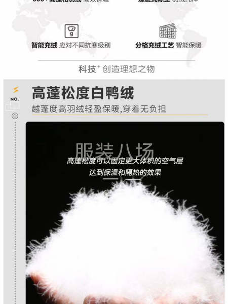 冬季爆款男女同款黑金羽绒服-第5张图片