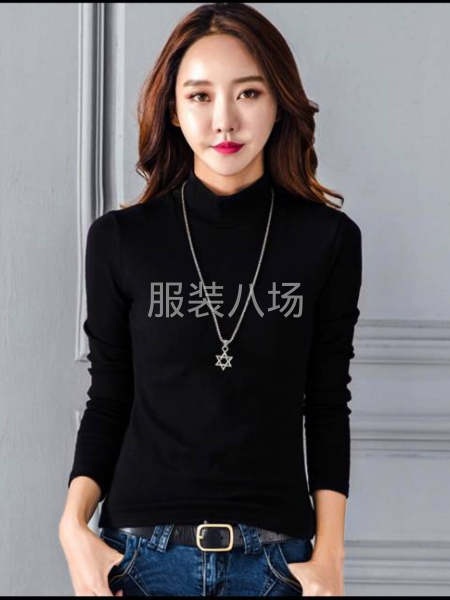 2023新款双面德绒半高领打底衫女长袖修身百搭洋气保暖t恤-第1张图片