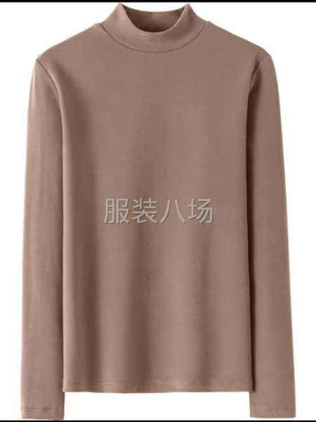 2023新款双面德绒半高领打底衫女长袖修身百搭洋气保暖t恤-第4张图片