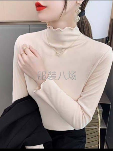 2023新款双面德绒半高领打底衫女长袖修身百搭洋气保暖t恤-第8张图片