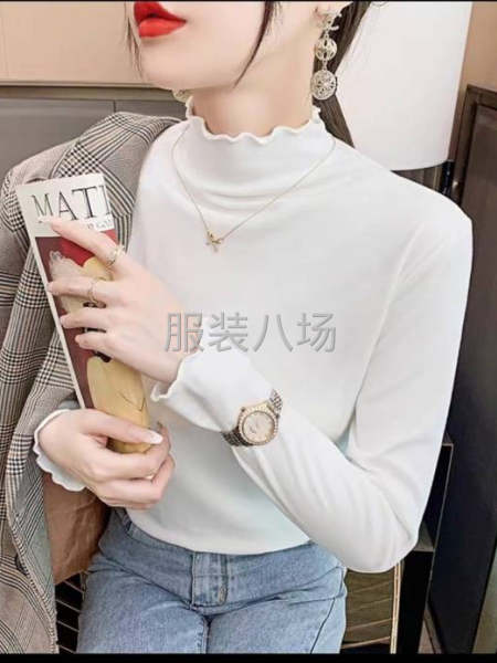 2023新款双面德绒半高领打底衫女长袖修身百搭洋气保暖t恤-第6张图片