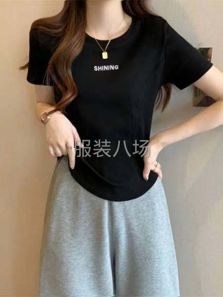 纯棉修身弹力女装短袖衫辣妹款-第4张图片