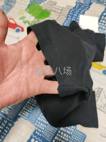 短袖T恤，双针上领子，底边和袖口都是竖线做工-第2张图片