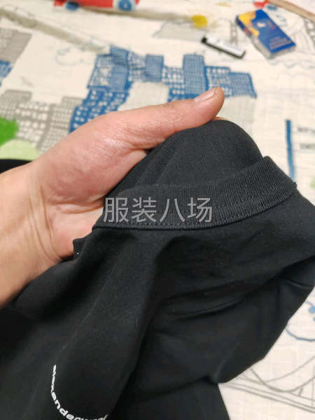短袖T恤，双针上领子，底边和袖口都是竖线做工-第1张图片