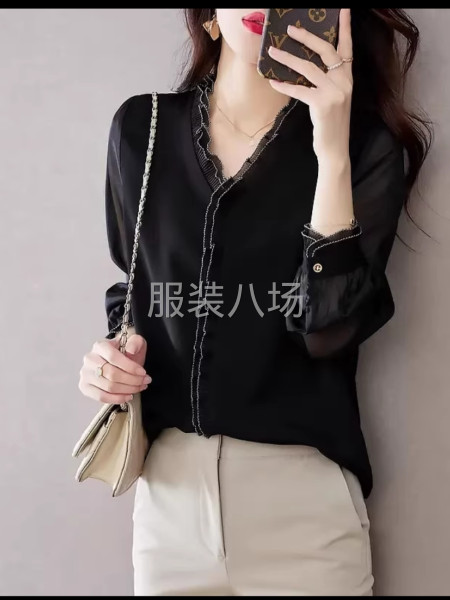 2023春裝新款高級感女士襯衫氣質小衫長袖襯衣春夏v領雪紡上-第1張圖片