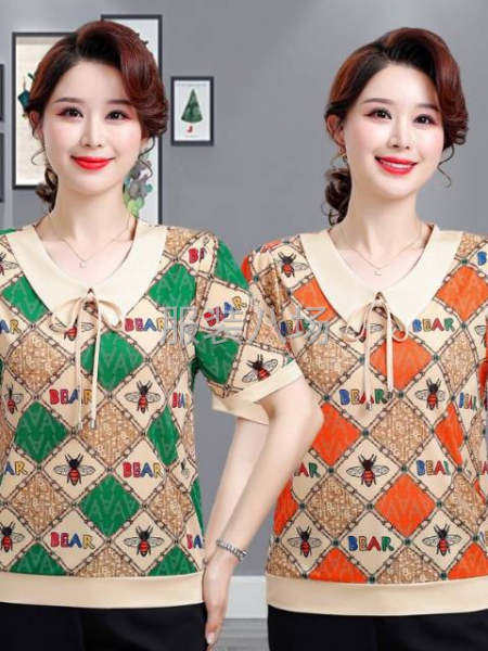 老年翻领女装短袖衫-第1张图片