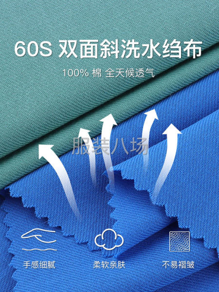 D716全棉60S雙面斜洗水縐廠家現貨風衣外套休閑服夾克面料-第2張圖片