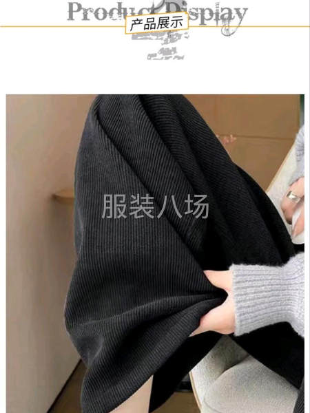 窄版欧棉绒灯芯绒阔腿裤-第1张图片