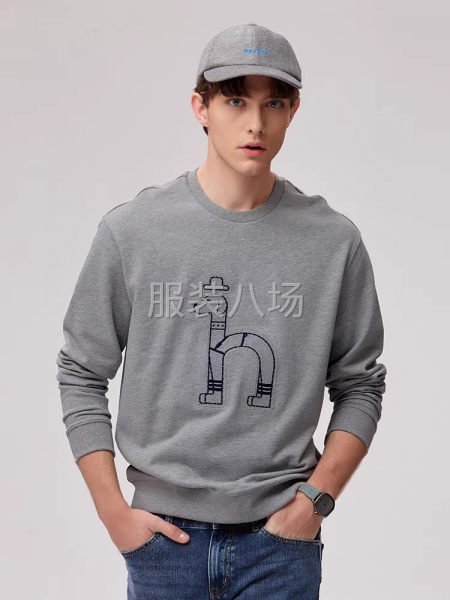 秋季男装圆领卫衣长款-第1张图片