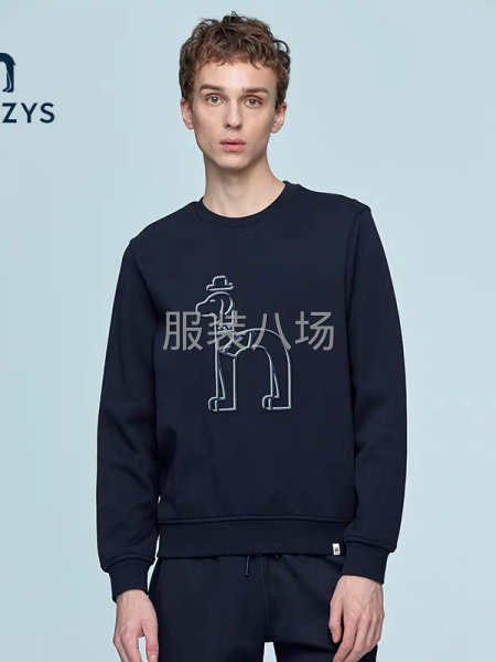 秋季男装圆领卫衣长款-第5张图片