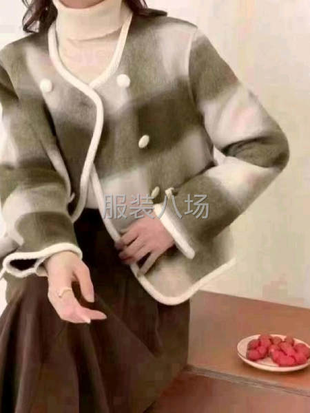 600件小香风格子双面尼羊毛外套，新款S-m-第2张图片