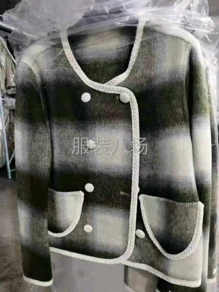 600件小香风格子双面尼羊毛外套，新款S-m-第5张图片