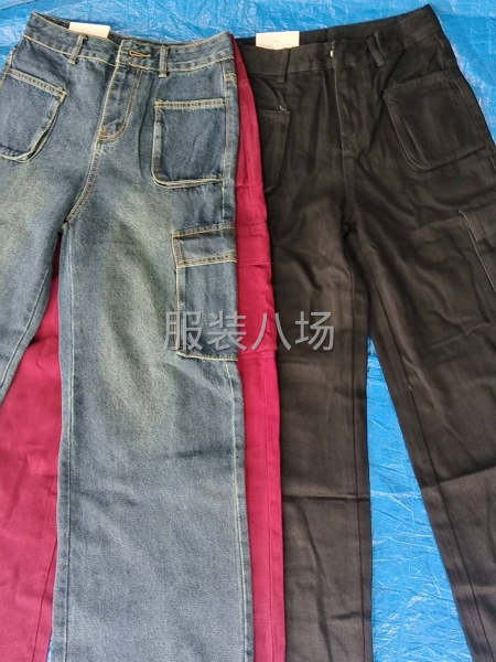 批发牛仔工装裤女装，成品。-第3张图片