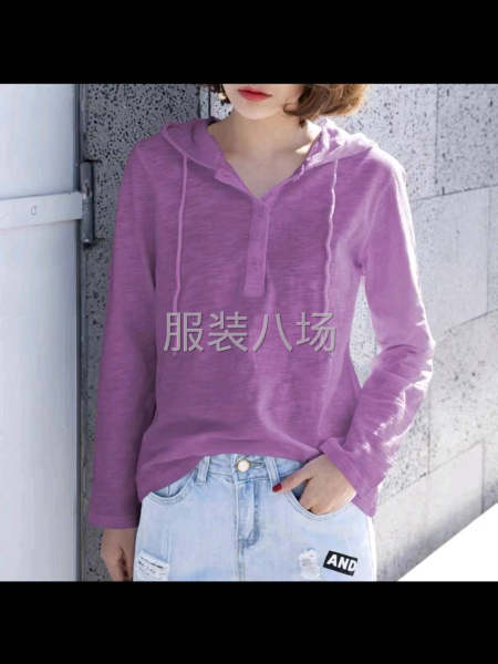 女装竹节棉连帽长袖珍-第2张图片