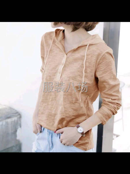 女装竹节棉连帽长袖珍-第4张图片