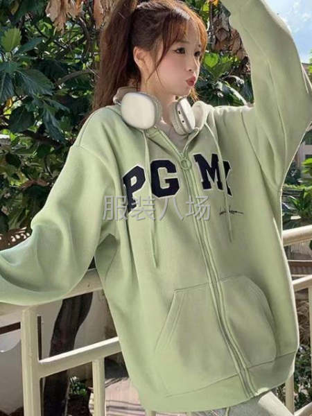 加绒拉链连帽套头卫衣-第2张图片