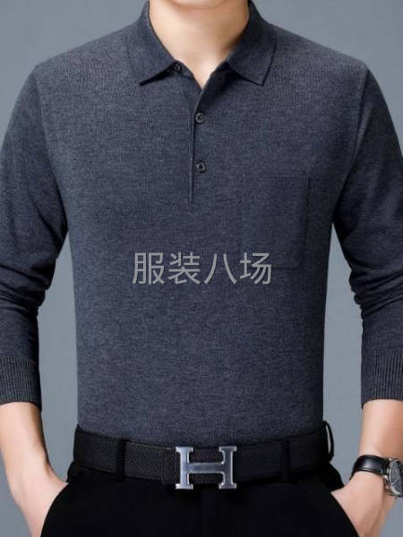 纯棉纯色男翻领长袖齐码-第1张图片