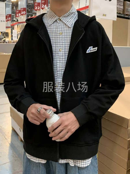 加绒拉链卫衣男士款式-第2张图片