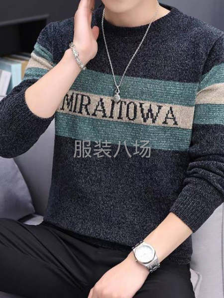厚款男士套头毛衣雪尼尔套头-第4张图片