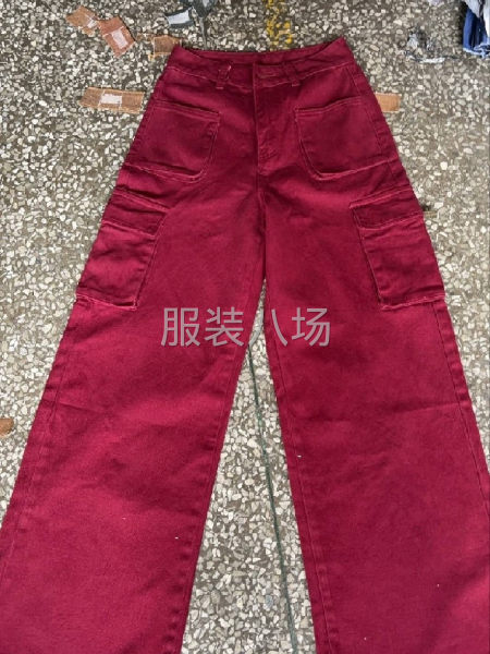 牛仔工装裤，3个颜色8支布料，安克拉红，牛仔黑，牛仔蓝-第3张图片