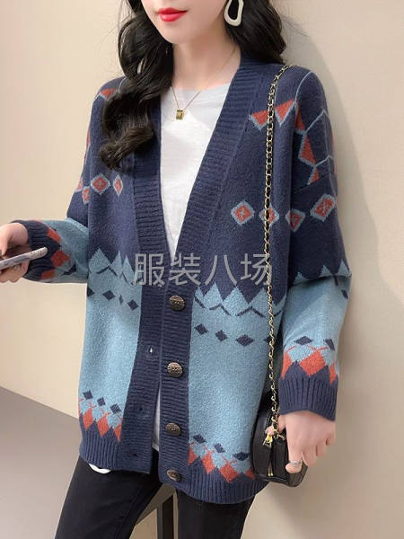 女装厚款包芯纱开衫外套毛衣-第4张图片
