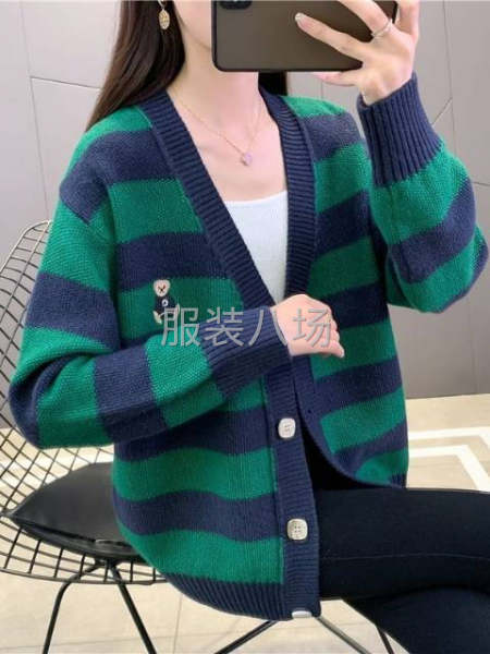 女装厚款包芯纱开衫外套毛衣-第2张图片