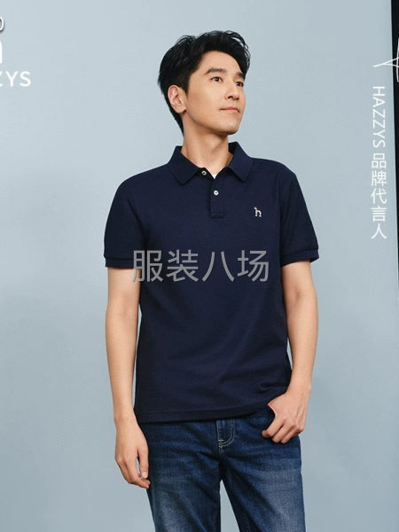 男装翻领短袖T恤衫  工艺  绣花-第3张图片